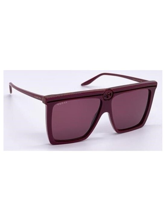 New - Gucci Burgundy New Gg0733s 003 Shield Sunglasses